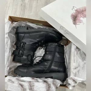 Jessica Simpson Kerina Black Fashion Combat Boots Size 7M