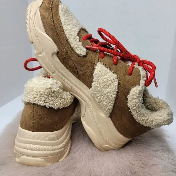 Jessica Simpson Women's Sporta2 Fur Chunky  Sneaker Shoes Size 8
