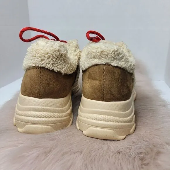 Jessica Simpson Women's Sporta2 Fur Chunky  Sneaker Shoes Size 8