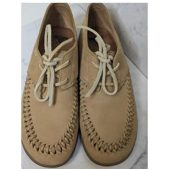John Fluevog Travel Vogs Lace Up casual Shoes Leather tan mens 10