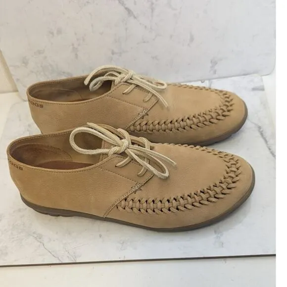 John Fluevog Travel Vogs Lace Up casual Shoes Leather tan mens 10