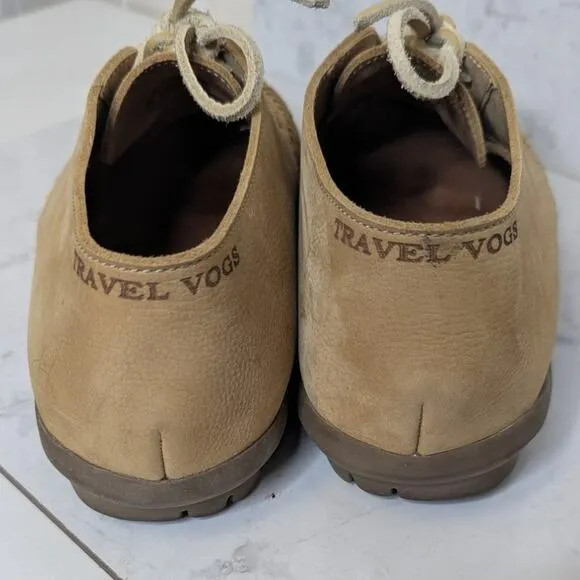 John Fluevog Travel Vogs Lace Up casual Shoes Leather tan mens 10