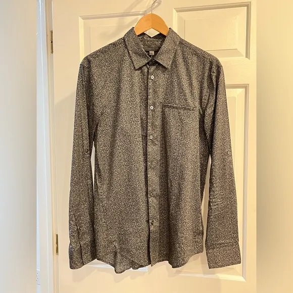 John Varvatos Dobby Speckled Sport Shirt. Bobcat print.Size Small.