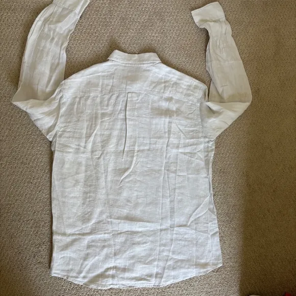 Johnnie-O Mackle long sleeve linen button down White Large