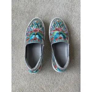 Johnny Was Vinny Butterfly Embroidered Slip On Sneakers Size 7