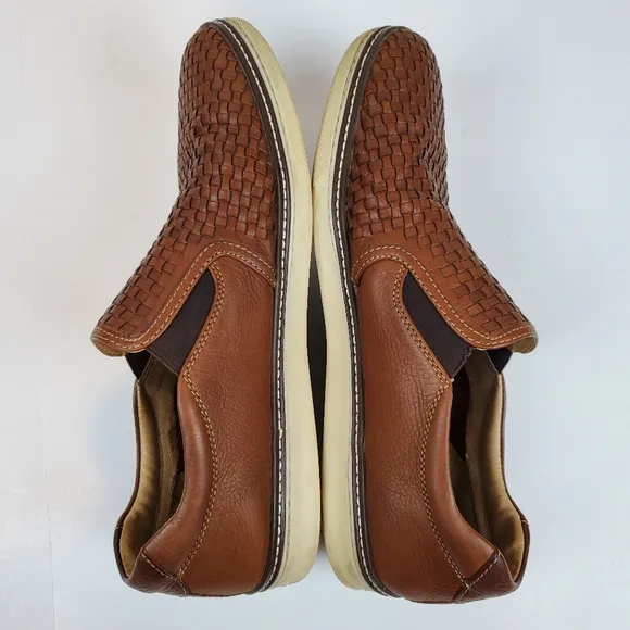 Johnston &amp; Murphy Mcguffey Woven Sheepskin Basketweave Slip On Shoes Size 13 Men