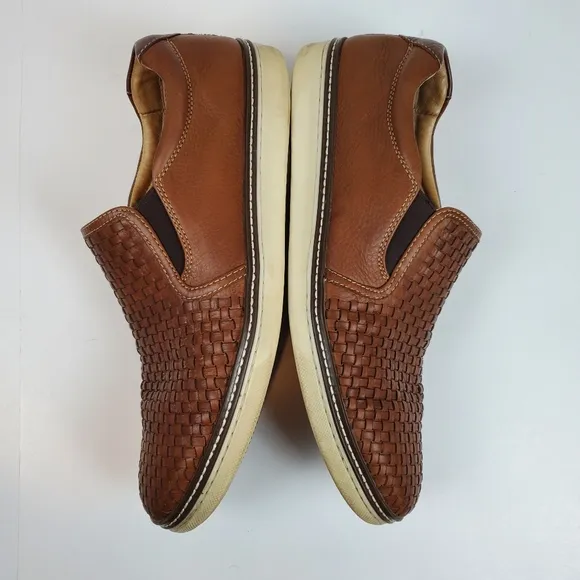 Johnston &amp; Murphy Mcguffey Woven Sheepskin Basketweave Slip On Shoes Size 13 Men