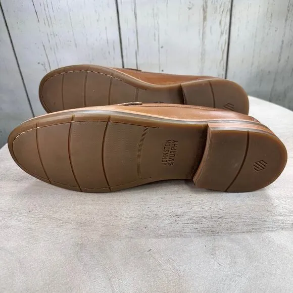 Johnston &amp; Murphy Mens Loafers Size 10.5 Brown Slip On Tru Foam Slip On Shoe New