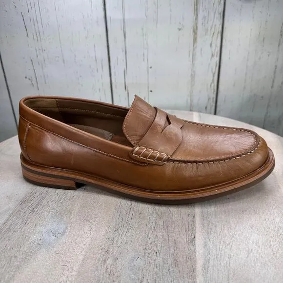 Johnston &amp; Murphy Mens Loafers Size 10.5 Brown Slip On Tru Foam Slip On Shoe New