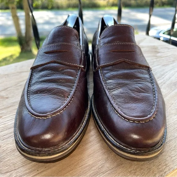 Johnston &amp; Murphy Men's Shoes Size 8.5M Brown Leather Slip-on  Penny Flex