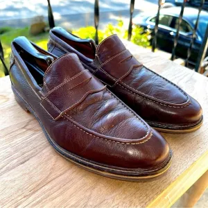 Johnston &amp; Murphy Men's Shoes Size 8.5M Brown Leather Slip-on  Penny Flex