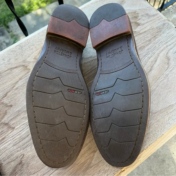 Johnston &amp; Murphy Men's Shoes Size 8.5M Brown Leather Slip-on  Penny Flex