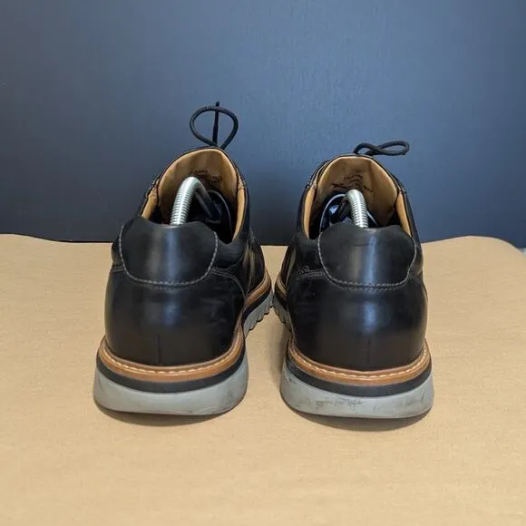 Johnston and Murphy Braydon Plain Toe Dress Shoes Lace Up Black Leather Comfort
