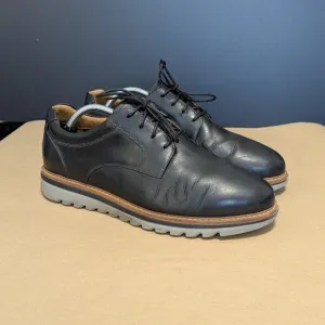 Johnston and Murphy Braydon Plain Toe Dress Shoes Lace Up Black Leather Comfort