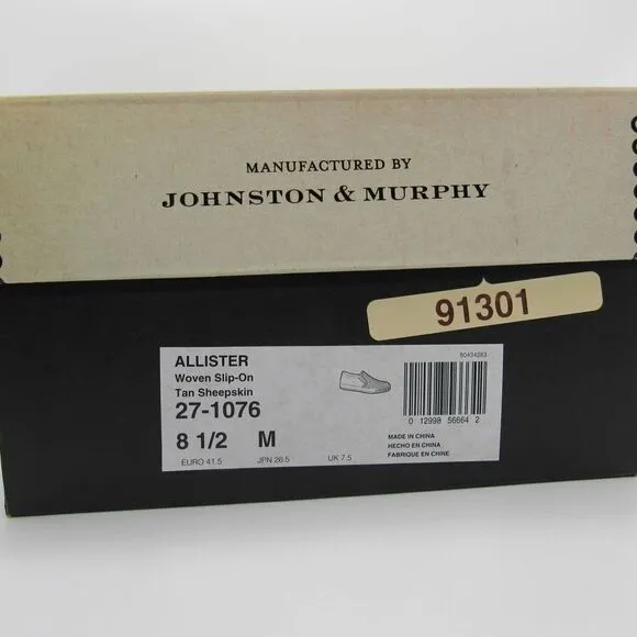 Johnston &amp; Murphy Allister Slip-On Men's Shoes Size 8.5 M - Brown