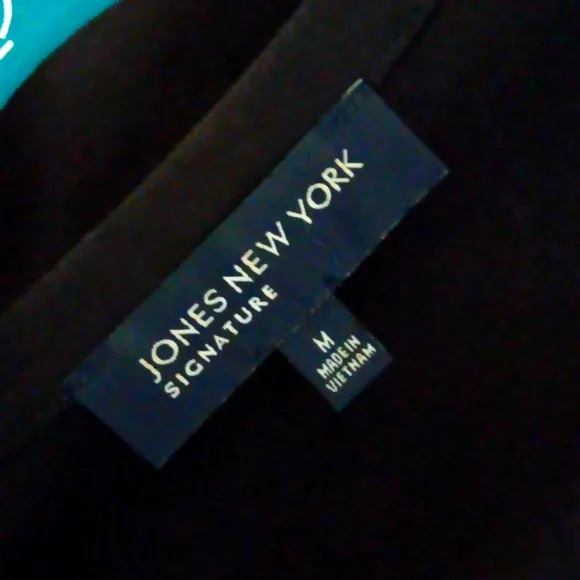JONES NY SIGNATURE PURE COTTON BLACK FLORAL CARDIGAN SWEATER