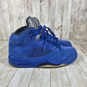 Jordan 5 Retro Blue Suede Basketball Shoes Sneakers Premium Comfort 8.5
