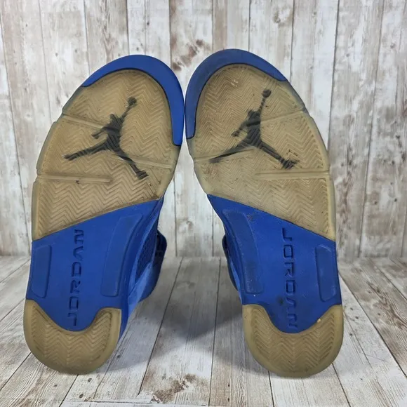 Jordan 5 Retro Blue Suede Basketball Shoes Sneakers Premium Comfort 8.5
