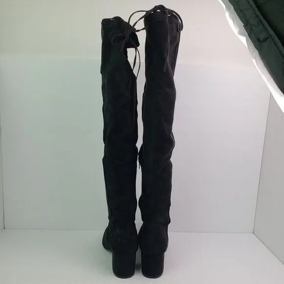 Jorya Ollie Womens Size 7 Black Fashion Over The Knee Block Heel Boots