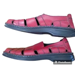 Josef Seibel Red Leather Slip On Womens Comfort Shoes Size EU 37