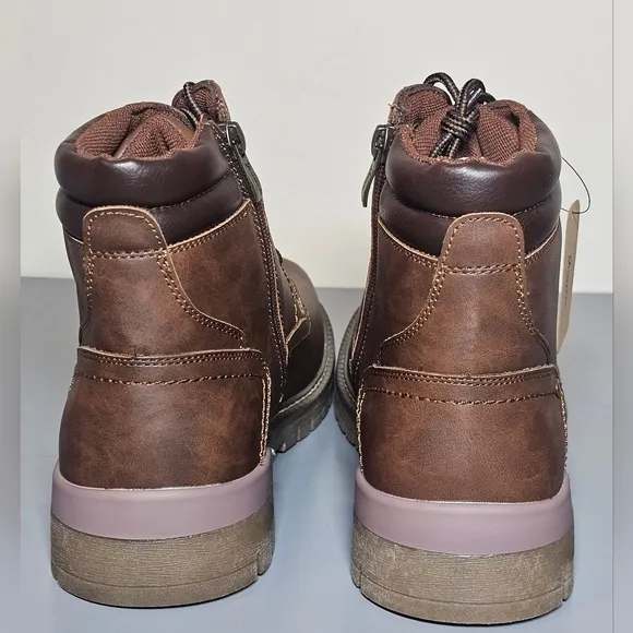Jousen Mens Boots Casual Boots 8118A‎ Brown Fashion Zipper Chukka Boots NWT.