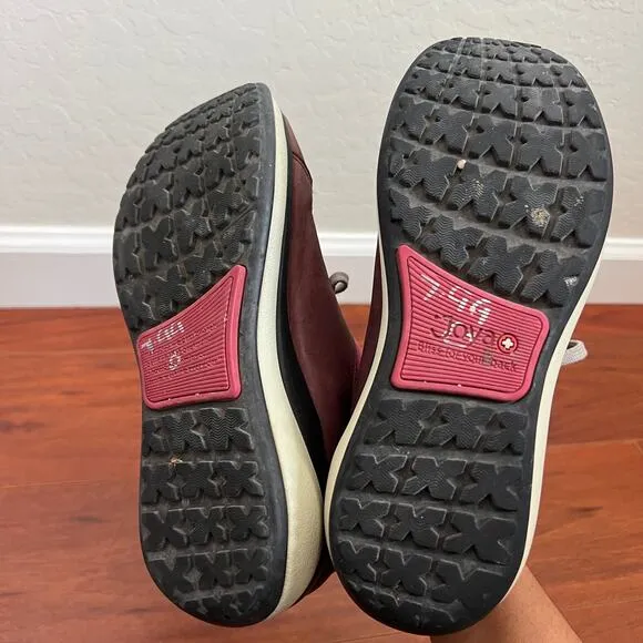 Joya Ortholite Athena Fig Pink Burgundy Athletic Walking Shoes Womens Sz 38