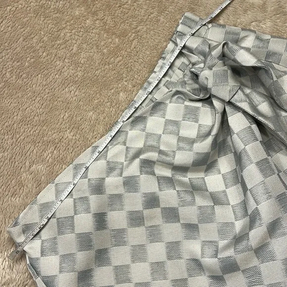 JUDITH MARCH Check Mate Jacquard Faux Wrap Skirt