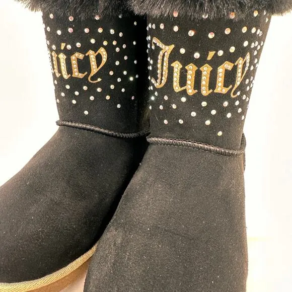 Juicy Couture Girls Coronado 2 Fashion Suede Snow Boots Junior Size 3