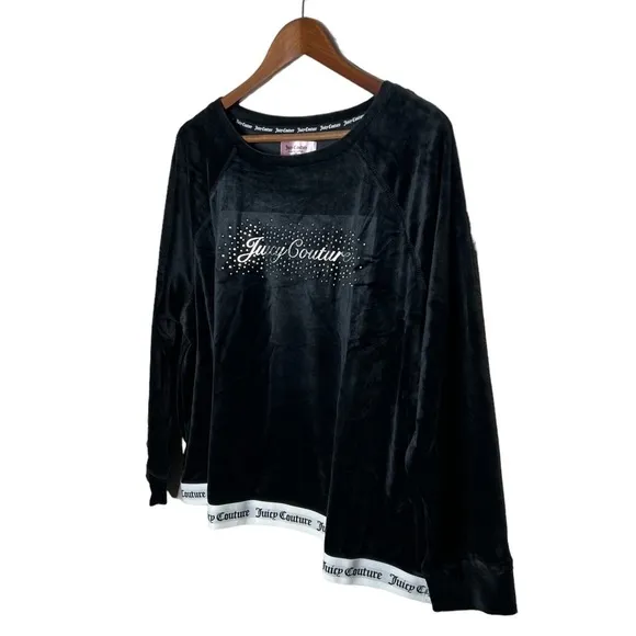Juicy Couture Velour Black Pajama Loungewear Sleepwear