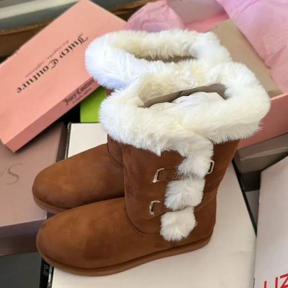 JUICY COUTURE Women's Koded Faux Fur Winter Boots