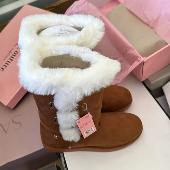 JUICY COUTURE Women's Koded Faux Fur Winter Boots