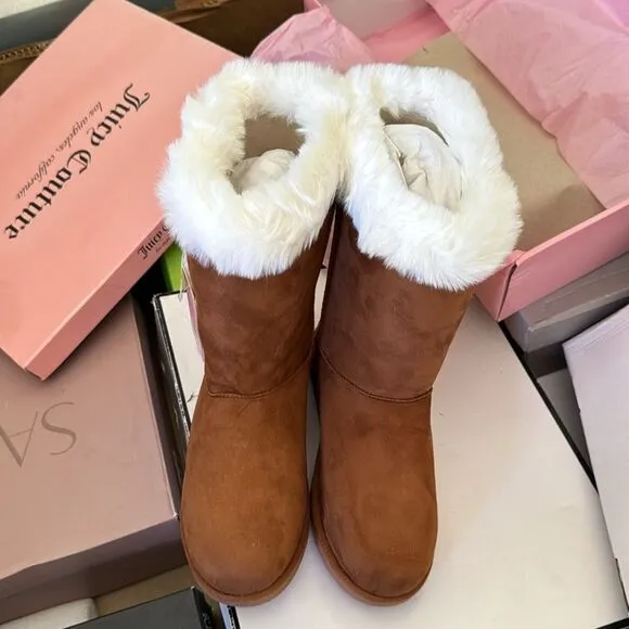 JUICY COUTURE Women's Koded Faux Fur Winter Boots