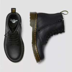JUNIOR 1460SOFTYTLEATHER LACEUP BOOTS size 3 unisex COLOR: Black — Softy T