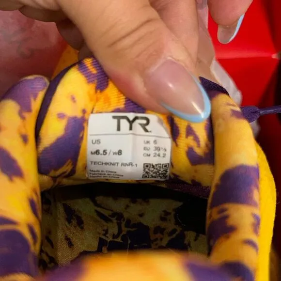 Just in 💫| TYR Techknit RNR - 1 Running Shoe Yellow/Purple M 6.5 W 8