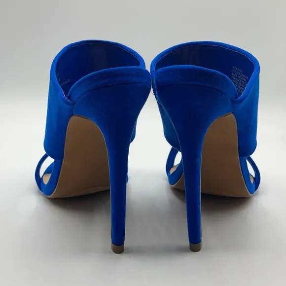 JustFab Blue It's A Date Heeled Mule Size 7.5