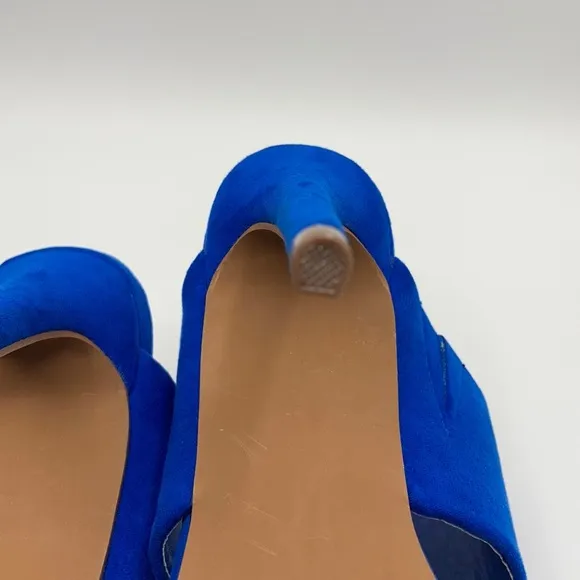 JustFab Blue It's A Date Heeled Mule Size 7.5
