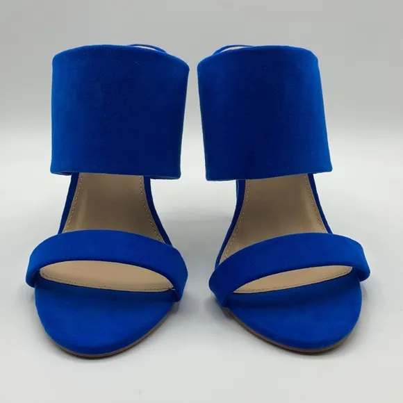 JustFab Blue It's A Date Heeled Mule Size 7.5