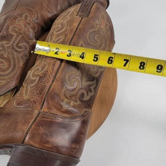 Justin 2253 Buck Bay Apache Men's Size 9.5 2E Brown Leather Western Cowboy Boots