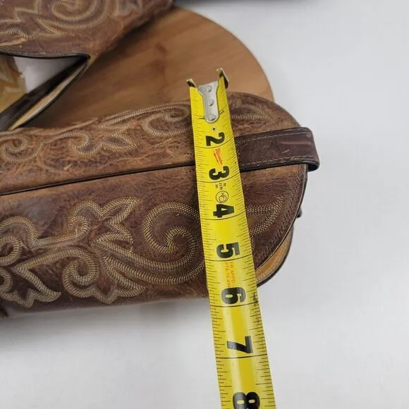Justin 2253 Buck Bay Apache Men's Size 9.5 2E Brown Leather Western Cowboy Boots
