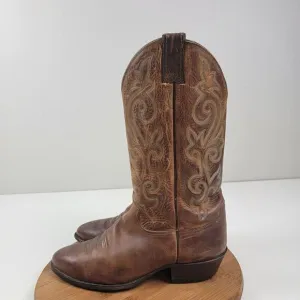 Justin 2253 Buck Bay Apache Men's Size 9.5 2E Brown Leather Western Cowboy Boots