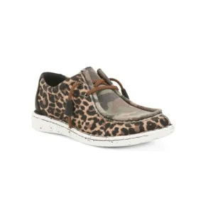JUSTIN BOOTS leopard Canvas Hazer Slip On Shoes