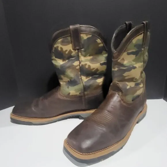 Justin Camo/ Leather Western Work Boots