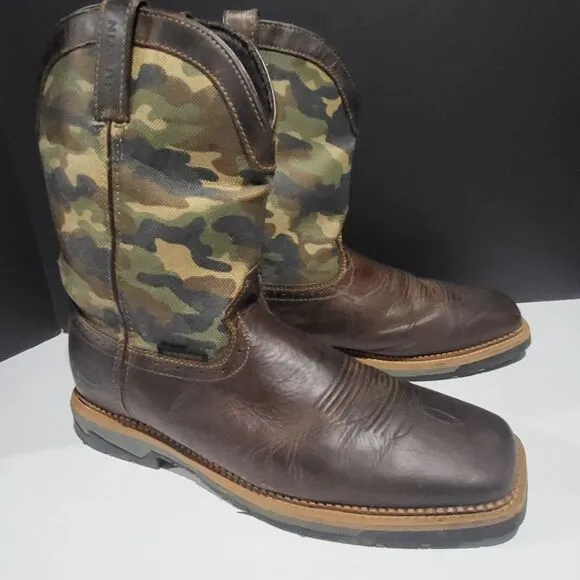 Justin Camo/ Leather Western Work Boots