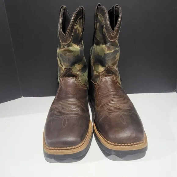 Justin Camo/ Leather Western Work Boots