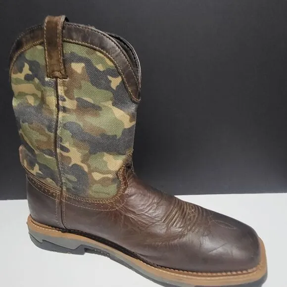 Justin Camo/ Leather Western Work Boots