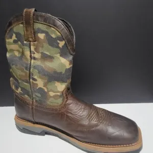 Justin Camo/ Leather Western Work Boots