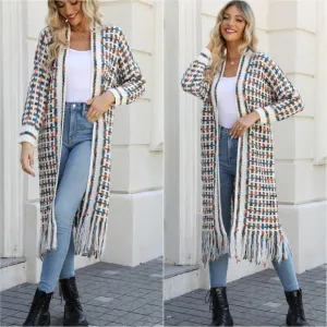 Kaleidoscope Fringe Long Cardigan - Sherbert