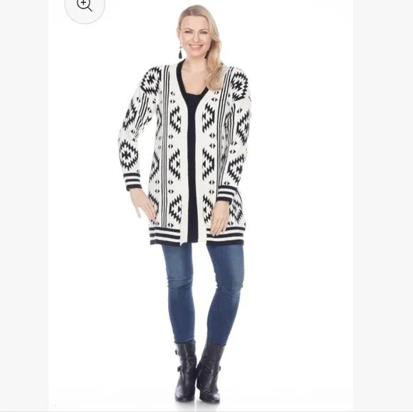 Kamana Aztec Print Chenille Cardigan – Size Large