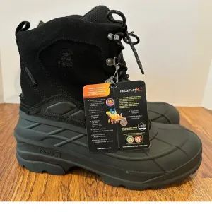 Kamik Men’s Fargo Waterproof Snow Boots Black Size 10 Lace-Up Winter NWT Flawed