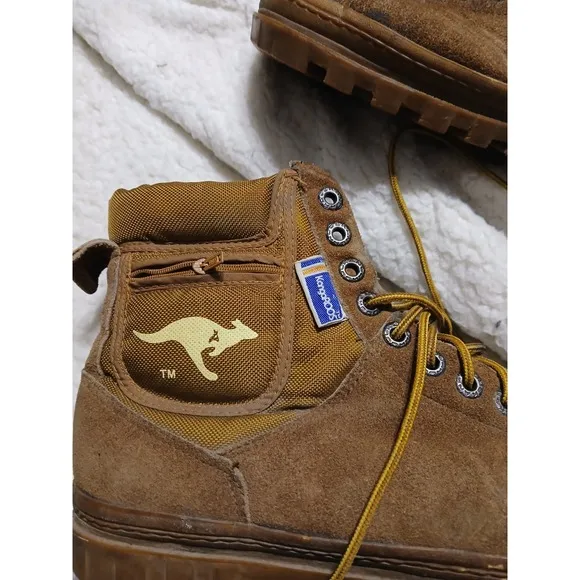 Kangaroo Boots Suede Size 8 1/2 Side Pockets Good Soles Look Almost Unworn